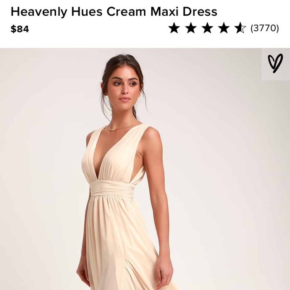 Lulu’s Bridesmaid dress heavenly hues cream